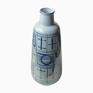 Moderne blaue Midcentury Keramik Bodenvase von Gerd Hiort Petersen für Søholm, 1970er