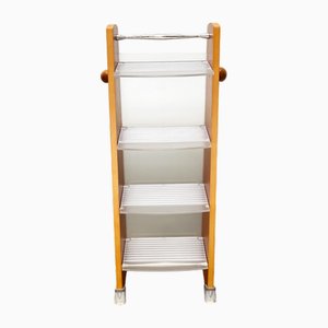 Postmodern CD Rack Tower in Wood, Metal and Plastic from Ezech, 1980s