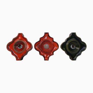 Pop Art German Ceramic Wall Lamps, 1970s, Set of 3