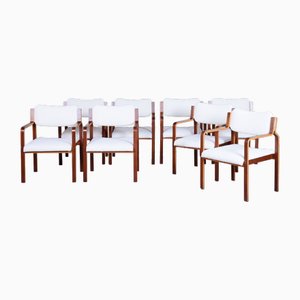 Midcentury Modern Chairs in Mahogany by Ludvik Volak, 1960s, Set of 8