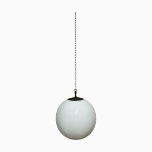 Large Vintage Church Opaline Milk Glass Globe Pendant, 1930s