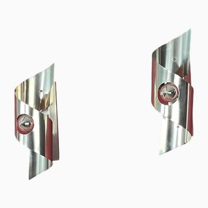 Mid-Century Modern Steel Wall Lamps, 1960s, Set of 2