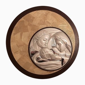 Gold and Silver Bas-Relief of the Holy Family from Della Fonte, 1980s