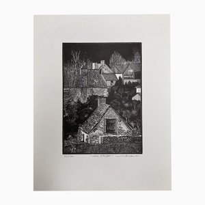 Jocelyn Mercier, Toits d'Anjou, Gravure sur Papier, 1994