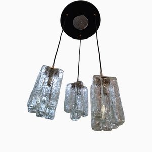 Lampadario Granada Waterfall in vetro di JT Kalmar, anni '70