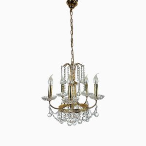 Messing-Swarovski Kronleuchter aus Bleikristall, 1970er