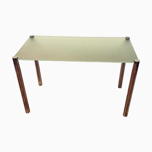 Rechteckiger Tisch aus getöntem Glas mit Chrombeinen, 1970er