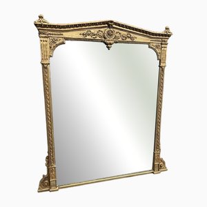 Large English Gilt Overmantle Mirror, 19th Century