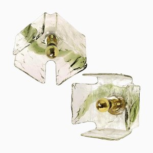 Several Green Hand Blown Flush Mounts attributed to J. T. Kalmar, 1960
