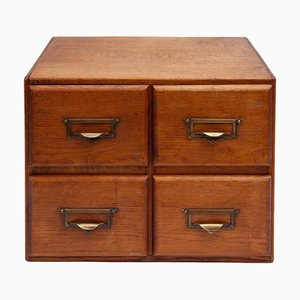 4-Drawer Archive Desk Cabinet, 1930s