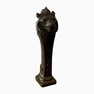 Late 19th Century Bronze Seal Stamp with Lions Head by Frécourt