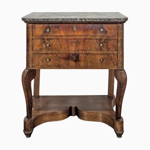 Louis Philippe Side Table in Flamed Mahogany Veneer