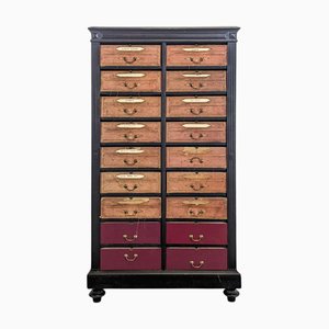 Blackened Wooden Cardboard Box Cabinet