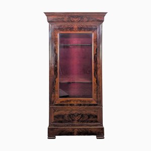Louis Philippe Showcase Cabinet in Flamed Mahogany