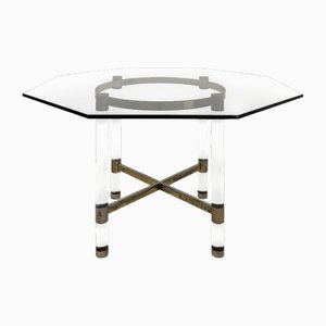 Brass and Acrylic Glass Table by Sandro Petti for Metalarte, 1970
