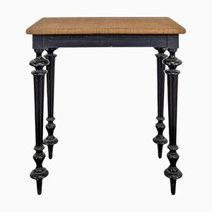 Blackened Wood Side Table