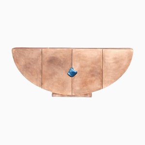 Bow Console Table with Lapis Lazuli Stone by Pierre De Valck