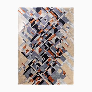 Radiates Copper Gray Rug by Volver Studios