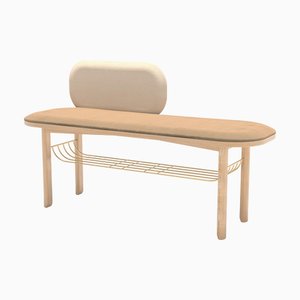 Camel Eustache Bench in Natural Oak by Harto