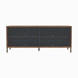 Slate Grey Metal Gabin Sideboard in Natural Walnut by Harto