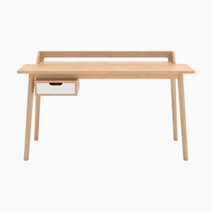 White Honoré Desk in Natural Oak by Harto