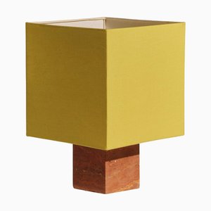 Lámpara de mesa Roma 1 mediana de travertino en rojo de Nassi
