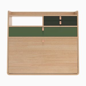 Sage Drawers Gaston Floating Writing Desk in Natural Oak by Harto