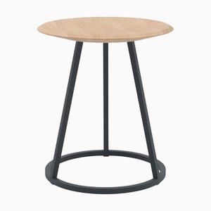 Slate Grey Metal Gustave Stool in Natural Oak by Harto