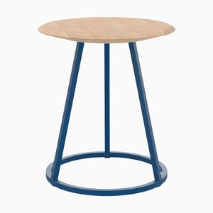 Blue Metal Gustave Stool in Natural Oak by Harto