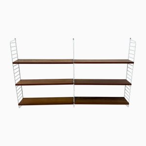 Console Murale String Mid-Century en Teck par Nisse Strinning, 1960s