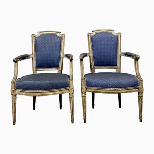 Set von Louis XVI Armlehnstühlen aus Lackiertem Holz, 1760er