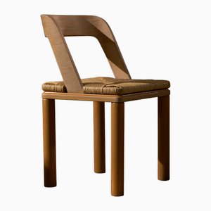 Sedia in legno e vimini, Italia, anni '60