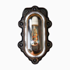 Patinierte Perfeclair Wandlampe aus Stahlguss, 1950er