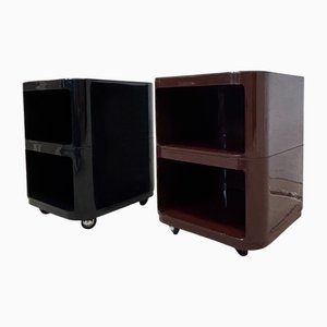 Early Edition Componibili 4970 Modular Trolleys by Anna Castelli for Kartell, Italy, 1969, Set of 2