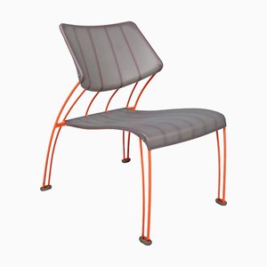 Postmoderner schwedischer Hasslo Armlehnstuhl aus orangefarbenem Metall von Monika Mulder für Ikea, 1990er