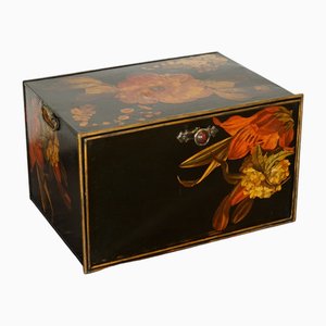 Handbemalte Vintage Aufbewahrungsbox aus Metall von Shaw & Sons