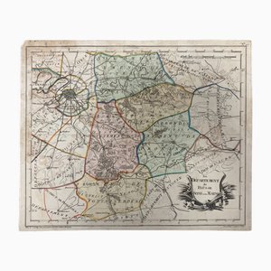 The Department of the Rivers Seine and Marne Chart by Anton Friedrich Büsching, 1806