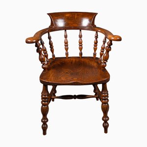English Victorian Country House Smoker's Bow Chair, 1870s