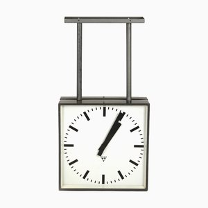 Large Double-Sided Railway Clock from Pragotron, 1980s