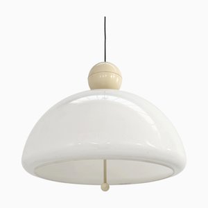 Weiße Latch Hängelampe von Elio Martinelli für Martinelli Luce, 1970er