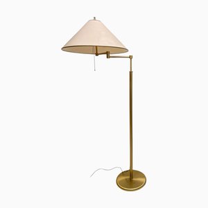 Adjustable Foldable Swing Arm Brass Floor Lamp from Holtkötter, 1970s