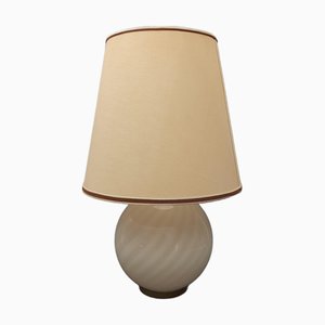 Modern Murano Glass Sphere Table Lamp with Spiral Stripes, 1970s