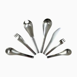 Blue Shark Edelstahl Besteckset von Georg Jensen, 1960er, 44 . Set