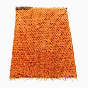 Handwoven Beni Mrirt Berber Rug in Orange Wool, 1990s