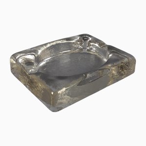 Modern Italian Murano Glass Ashtray with Ice Effect, 1970s