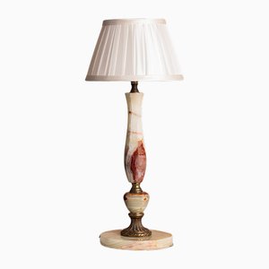Lámpara de mesa de ónix de latón de Marmo Lusso