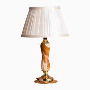 Lámpara de mesa de ónix y latón pulido de Marmo Lusso