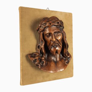 Italienisches Vintage Hochrelief aus geschnitztem Holz mit Christus, 20. Jahrhundert