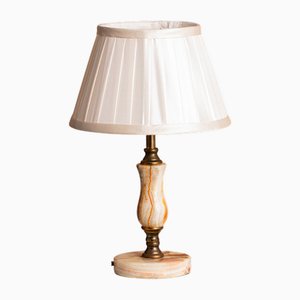 Lámpara de mesa de ónix y latón de Marmo Lusso