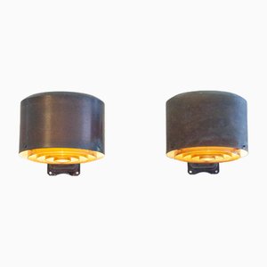 Patinated Copper Wall Lights by Westal Ab, Sweden, 1970s, Set of 2